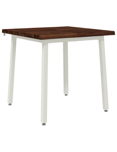 80 x 80 x 75 cm Legno di Acacia Massello Marrone scuro e Bianco