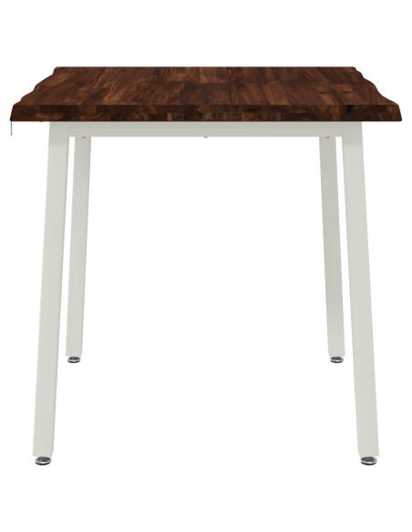 80 x 80 x 75 cm Legno di Acacia Massello Marrone scuro e Bianco