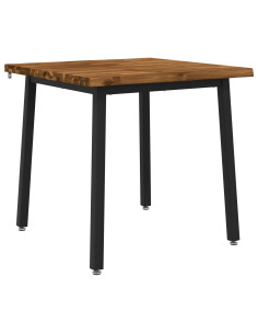 80 x 80 x 75 cm Legno di Acacia Massello Naturale e Nero 2