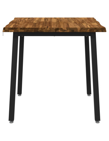 80 x 80 x 75 cm Legno di Acacia Massello Naturale e Nero