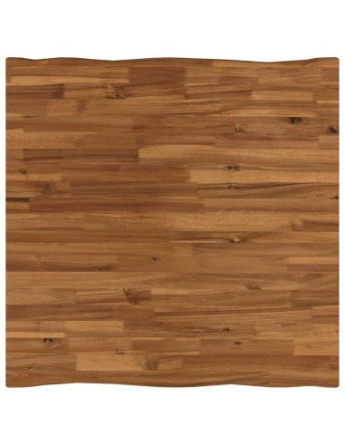 80 x 80 x 75 cm Legno di Acacia Massello Naturale e Nero