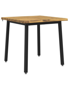 80 x 80 x 75 cm Legno di Acacia Massello Bianco e Nero Quadrato 2