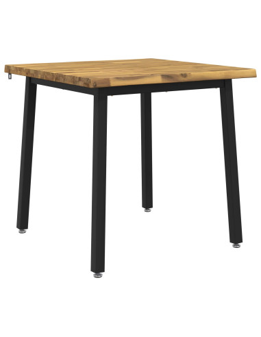 80 x 80 x 75 cm Legno di Acacia Massello Bianco e Nero Quadrato
