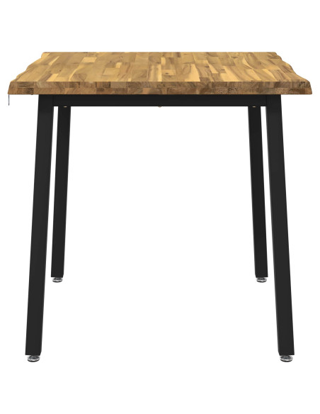 80 x 80 x 75 cm Legno di Acacia Massello Bianco e Nero Quadrato