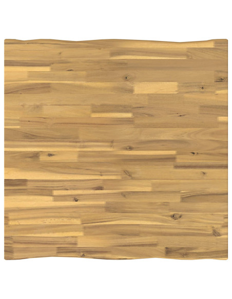 80 x 80 x 75 cm Legno di Acacia Massello Bianco e Nero Quadrato
