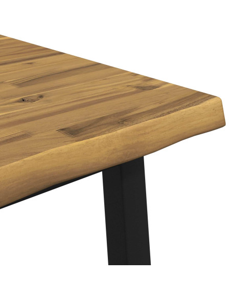 80 x 80 x 75 cm Legno di Acacia Massello Bianco e Nero Quadrato