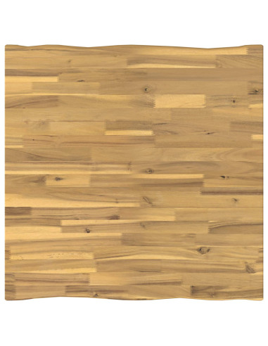 80 x 80 x 75 cm Legno di Acacia Massello Bianco Quadrato
