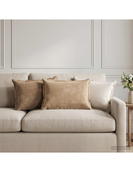 Federa 6 pz HOUTEN Tortora 40 x 60 cm Tessuto Chenille