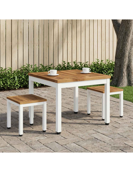 Tavolino da salotto Naturale e Bianco 50 x 48,5 x 36 cm