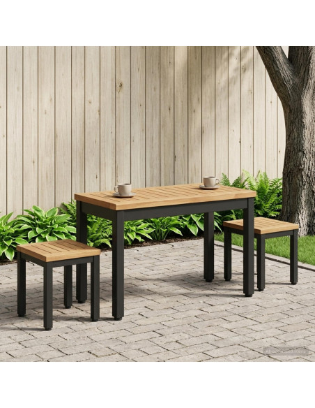 Tavolino da salotto Naturale e Nero 60,5 x 30 x 36 cm