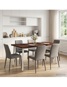 Tavolo da pranzo con bordo vivo 160 x 80 x 75 cm Marrone Scuro