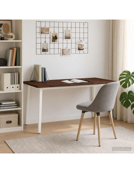 Tavolo da pranzo con bordo vivo 160 x 80 x 75 cm Marrone Scuro