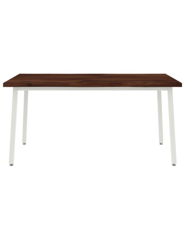 Tavolo da pranzo con bordo vivo 160 x 80 x 75 cm Marrone Scuro
