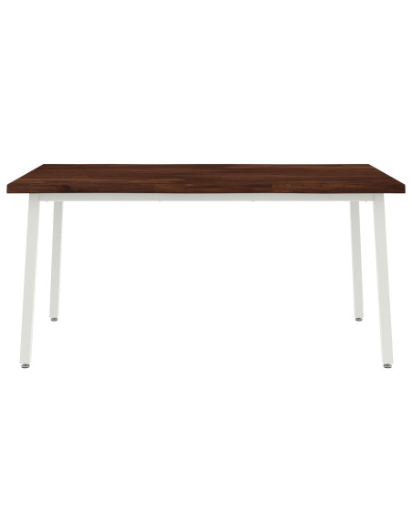 Tavolo da pranzo con bordo vivo 160 x 80 x 75 cm Marrone Scuro