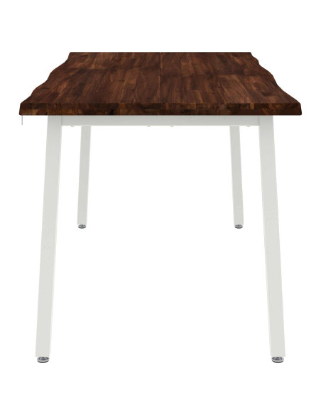 Tavolo da pranzo con bordo vivo 160 x 80 x 75 cm Marrone Scuro