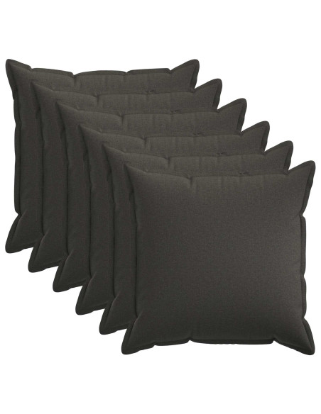 Federa 6 pcs HOUTEN Grigio Scuro 65 x 65 cm Lino