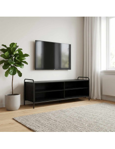Mobile TV 140 x 39,5 x 50 cm Rovere Nero Legno ingegnerizzato