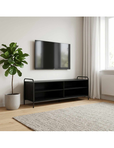 Mobile TV 140 x 39,5 x 50 cm Rovere Nero Legno ingegnerizzato
