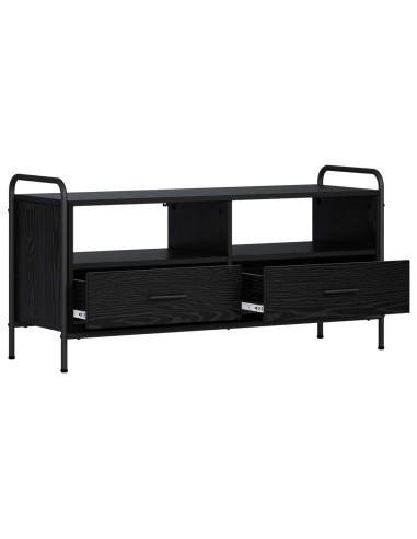 Mobile TV 67,5 x 33 x 50 cm Rovere Nero Legno ingegnerizzato