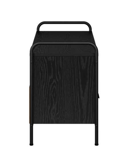 Mobile TV 67,5 x 33 x 50 cm Rovere Nero Legno ingegnerizzato