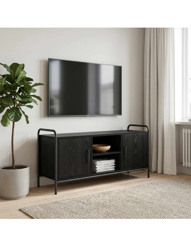 Mobile TV 99 x 33 x 50 cm Rovere Nero Legno ingegnerizzato