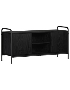 Mobile TV 99 x 33 x 50 cm Rovere Nero Legno ingegnerizzato 2