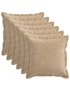 Federa 6 pz HOUTEN Tortora 50 x 50 cm Tessuto Chenille 2