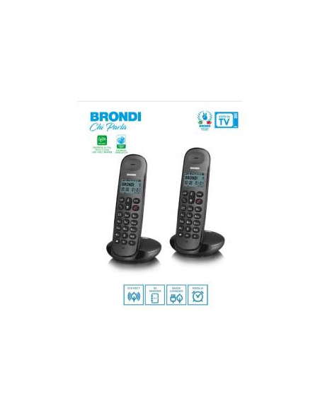 Telefono Cordless Brondi Lotus Twins Black