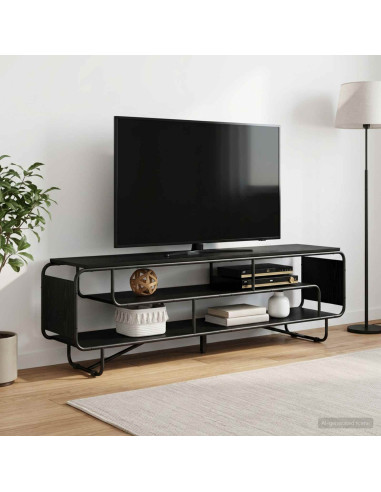 Supporto TV 180 x 36 x 45 cm Rovere Nero Legno ingegnerizzato