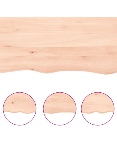 Piano Bagno 100x30x(2-6) cm in Legno Massello Non Trattato