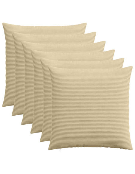 Federa 6 pcs HEERLEN Verde Grigio 80 x 80 cm corduroy
