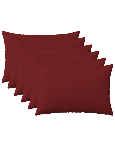 Federa 6 pz HEERLEN Rosso Vino 30 x 50 cm Tessuto