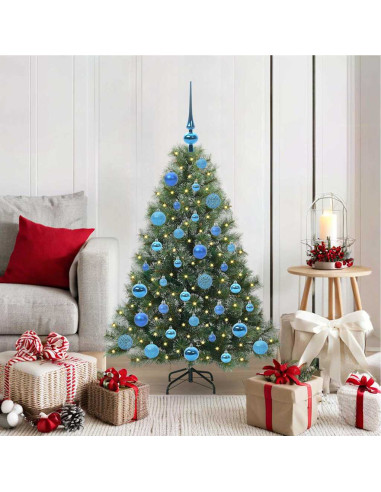 Albero di Natale artificiale con 150 LED Verde 120 cm PE e PVC