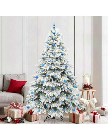 Albero di Natale artificiale con 300 LED Bianco 210 cm PE e PVC