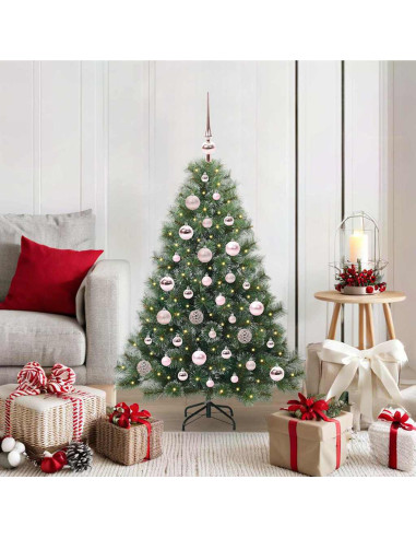 Albero di Natale artificiale con 150 LED Verde 120 cm PE e PVC