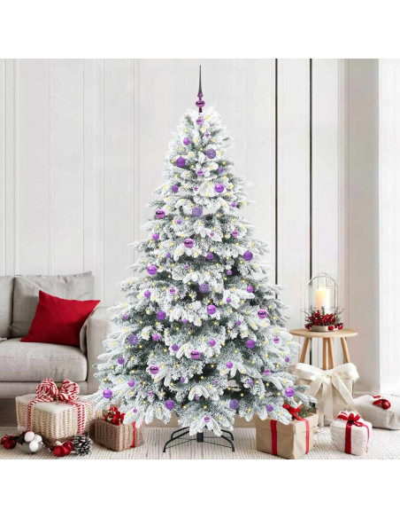 Albero di Natale artificiale con 300 LED Bianco 210 cm PE e PVC