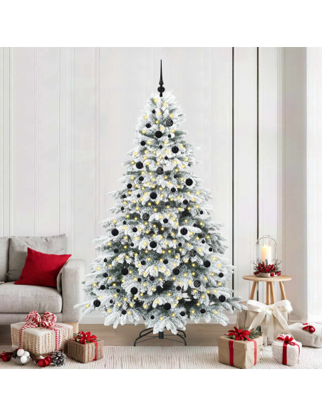 Albero di Natale artificiale con 300 LED Bianco 210 cm PE e PVC