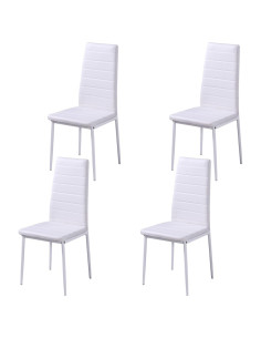 Set Tavolo da Pranzo 5 pz in Pelle Artificiale Nero e Bianco