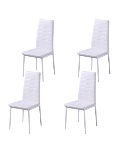 Set Tavolo da Pranzo 5 pz in Pelle Artificiale Nero e Bianco