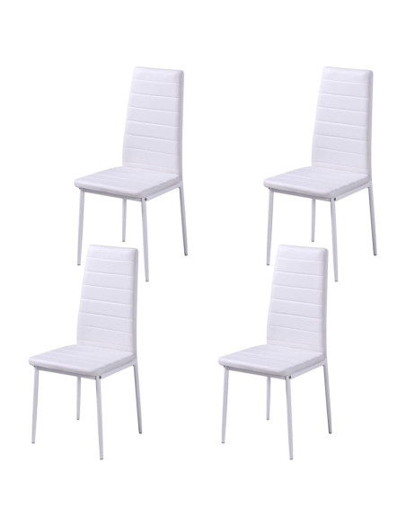 Set Tavolo da Pranzo 5 pz in Pelle Artificiale Nero e Bianco