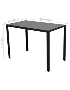 Set da Pranzo 5 pz in Pelle Artificiale Nero