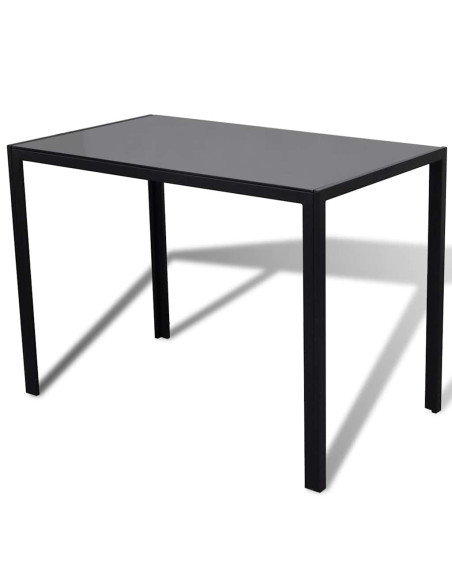 Set da Pranzo 5 pz in Pelle Artificiale Nero