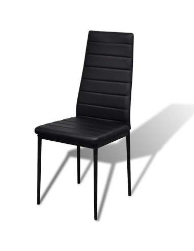 Set da Pranzo 5 pz in Pelle Artificiale Nero
