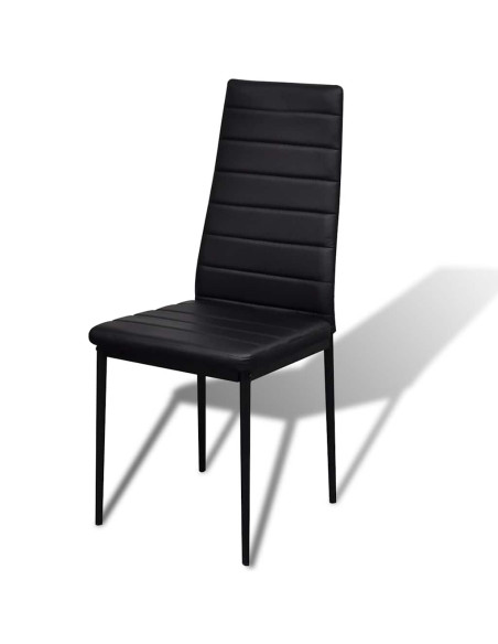 Set da Pranzo 5 pz in Pelle Artificiale Nero