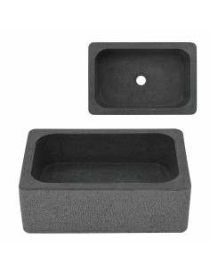 Lavandino 45x30x15 cm in Pietra di Fiume Nero 2