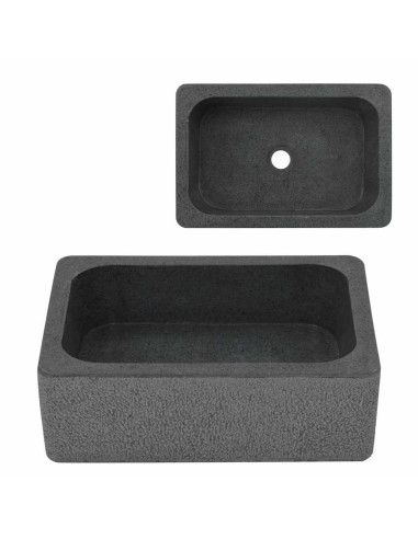 Lavandino 45x30x15 cm in Pietra di Fiume Nero