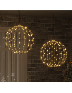 Palla 2 pz Bianco caldo 50 x 50 x 52 cm Metallo 320 LED
