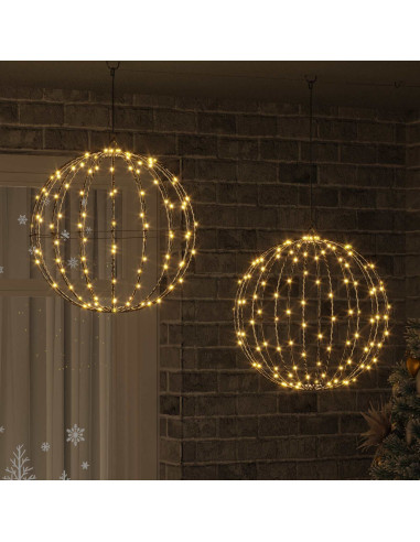 Palla 2 pz Bianco caldo 50 x 50 x 52 cm Metallo 320 LED