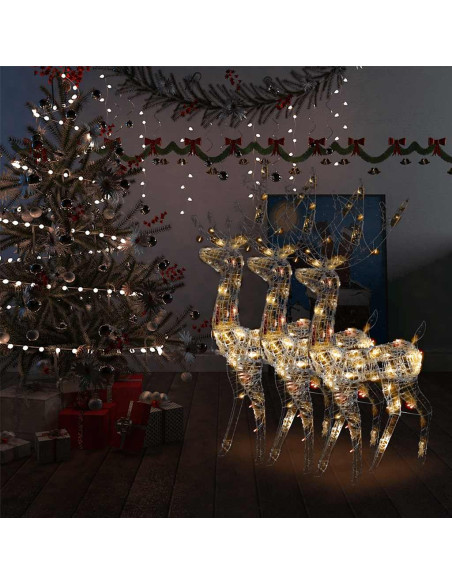 Decorazioni Natalizie in Acrilico Renne 3 pz 128 cm Multicolore