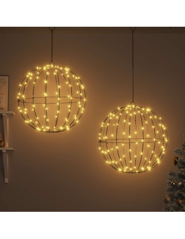 Palla 2 pz Bianco caldo 50 x 50 x 52 cm Metallo 320 LED